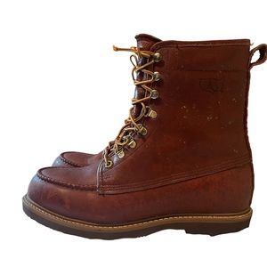 Vintage AMORTRED  MOC TOE LEATHER LACE UP work boots